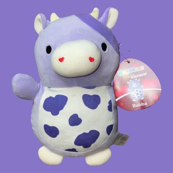 NWT Squishmallow Bubba Purple Cow Hugmees Hugmee Plush Valentine’s 10” - Picture 1 of 3